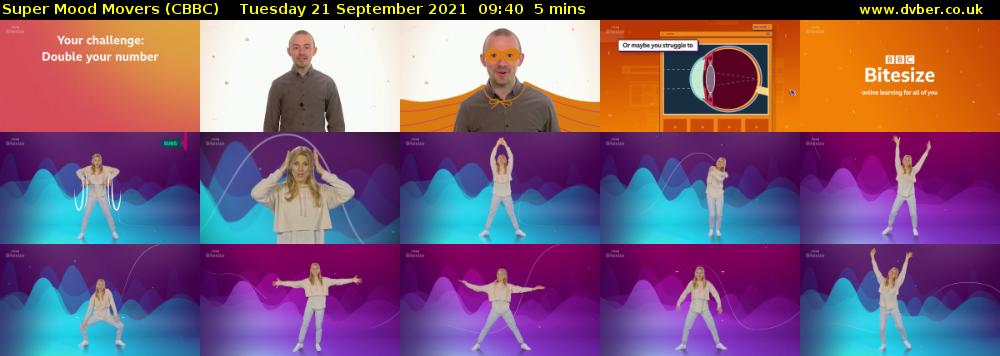 Super Mood Movers (CBBC) Tuesday 21 September 2021 09:40 - 09:45