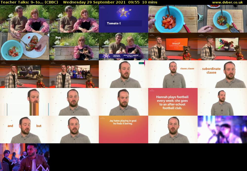 Teacher Talks: 9- to... (CBBC) Wednesday 29 September 2021 09:55 - 10:05