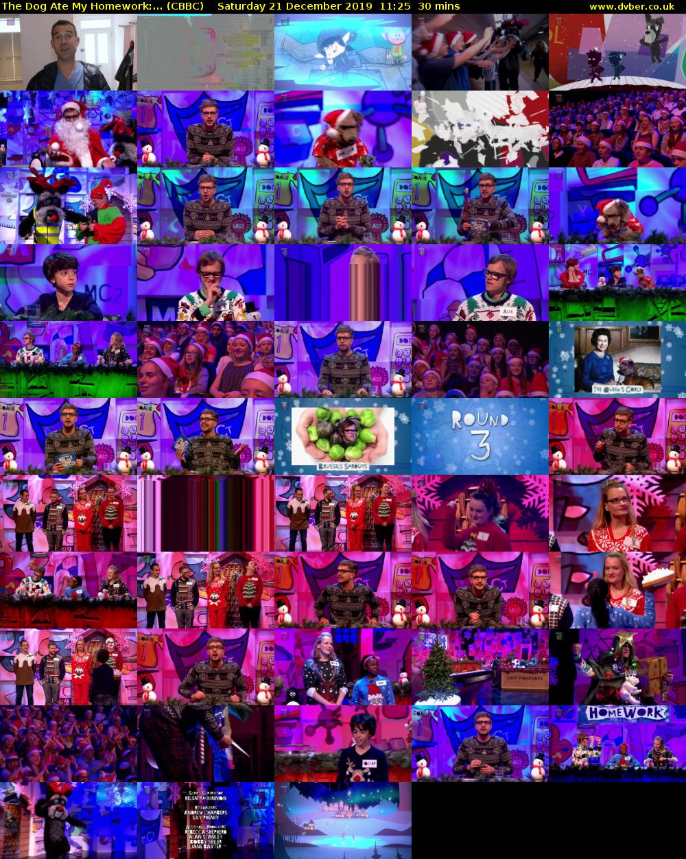 The Dog Ate My Homework:... (CBBC) Saturday 21 December 2019 11:25 - 11:55