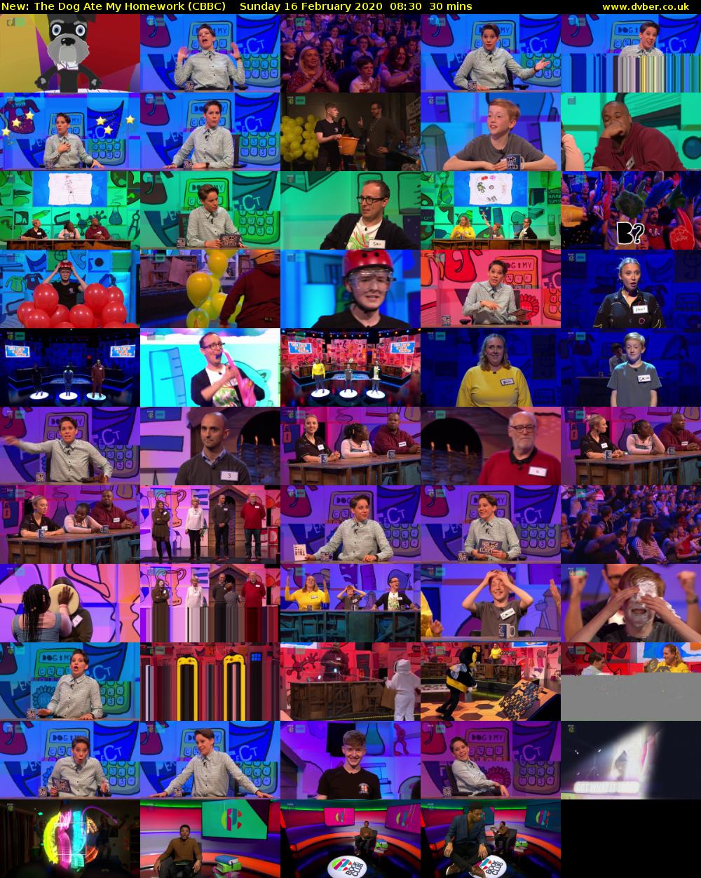 The Dog Ate My Homework (CBBC) Sunday 16 February 2020 08:30 - 09:00