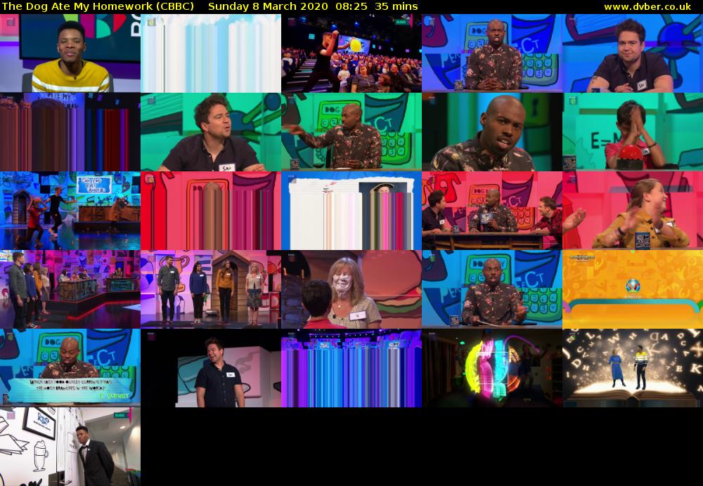 The Dog Ate My Homework (CBBC) Sunday 8 March 2020 08:25 - 09:00
