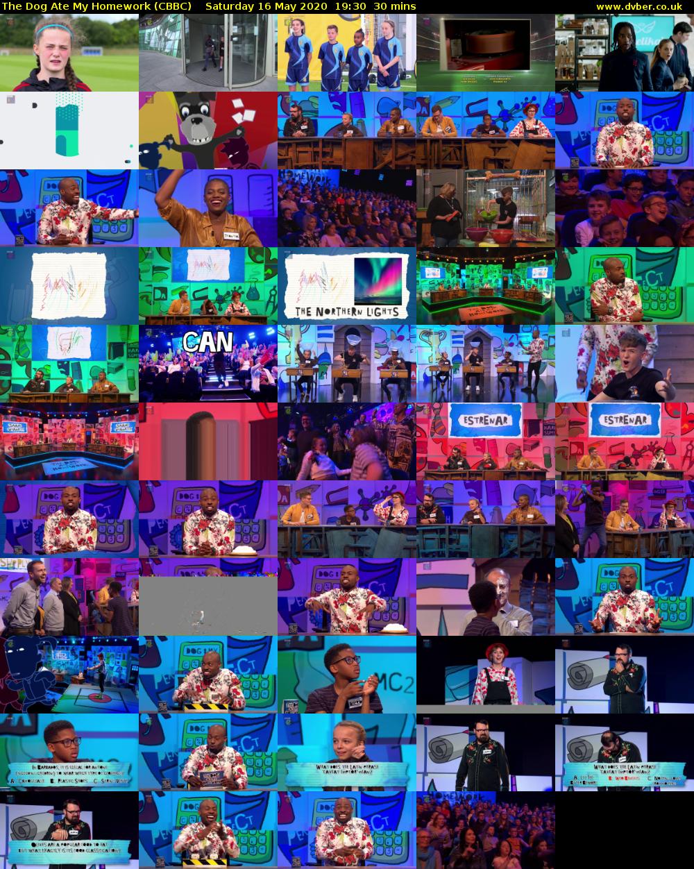 The Dog Ate My Homework (CBBC) Saturday 16 May 2020 19:30 - 20:00