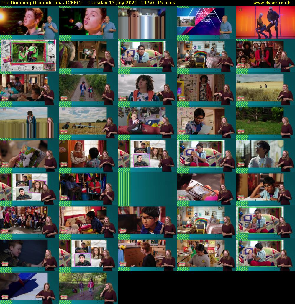 The Dumping Ground: I'm... (CBBC) Tuesday 13 July 2021 14:50 - 15:05