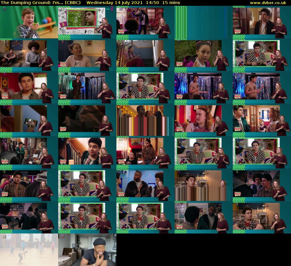 The Dumping Ground: I'm... (CBBC) Wednesday 14 July 2021 14:50 - 15:05