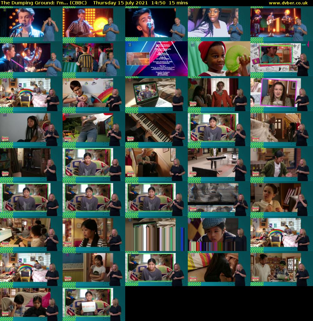 The Dumping Ground: I'm... (CBBC) Thursday 15 July 2021 14:50 - 15:05