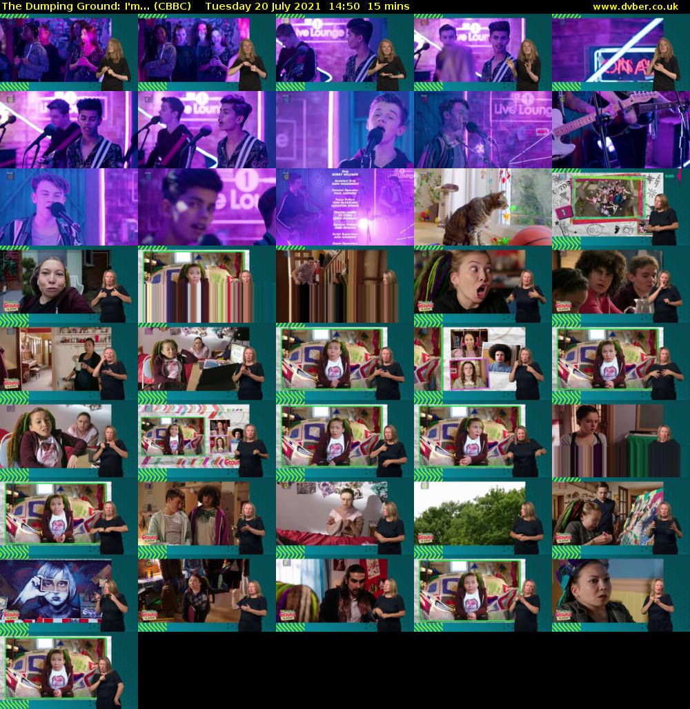 The Dumping Ground: I'm... (CBBC) Tuesday 20 July 2021 14:50 - 15:05
