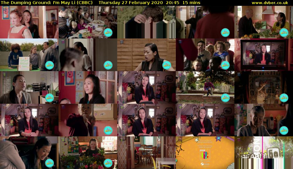 The Dumping Ground: I'm May Li (CBBC) Thursday 27 February 2020 20:45 - 21:00