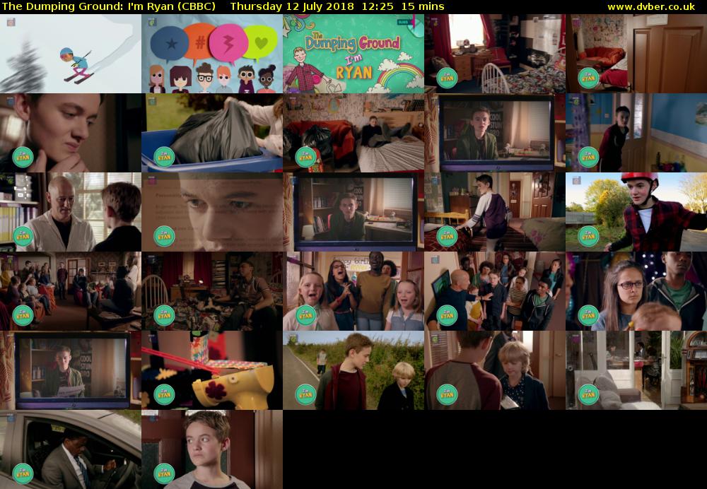 The Dumping Ground: I'm Ryan (CBBC) Thursday 12 July 2018 12:25 - 12:40
