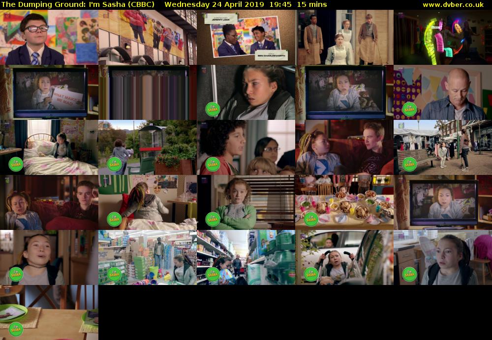 The Dumping Ground: I'm Sasha (CBBC) Wednesday 24 April 2019 19:45 - 20:00