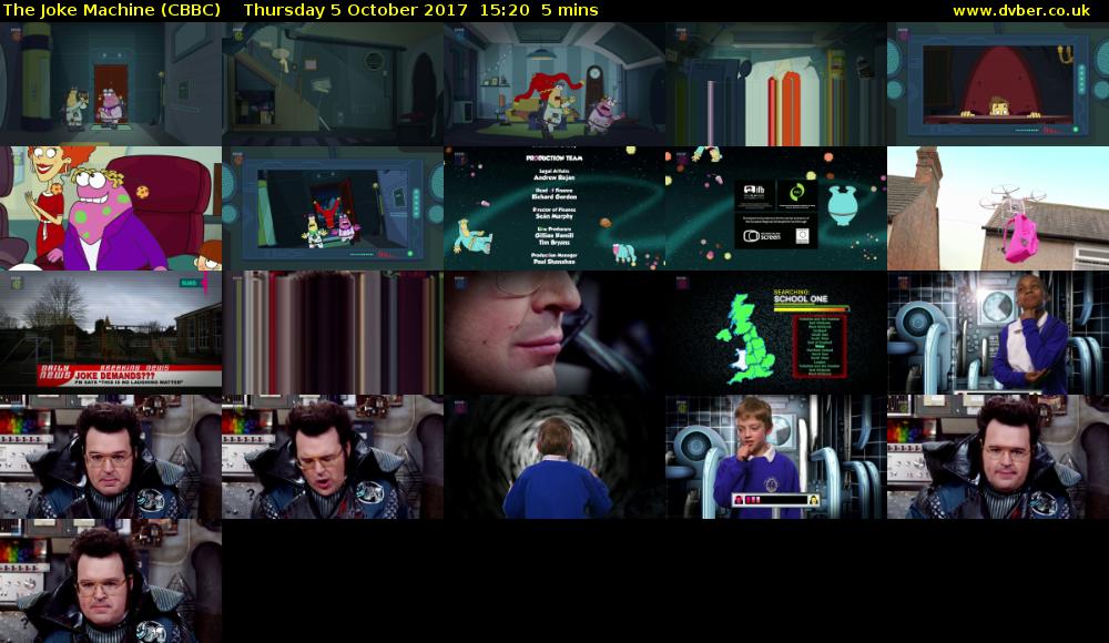 The Joke Machine (CBBC) Thursday 5 October 2017 15:20 - 15:25