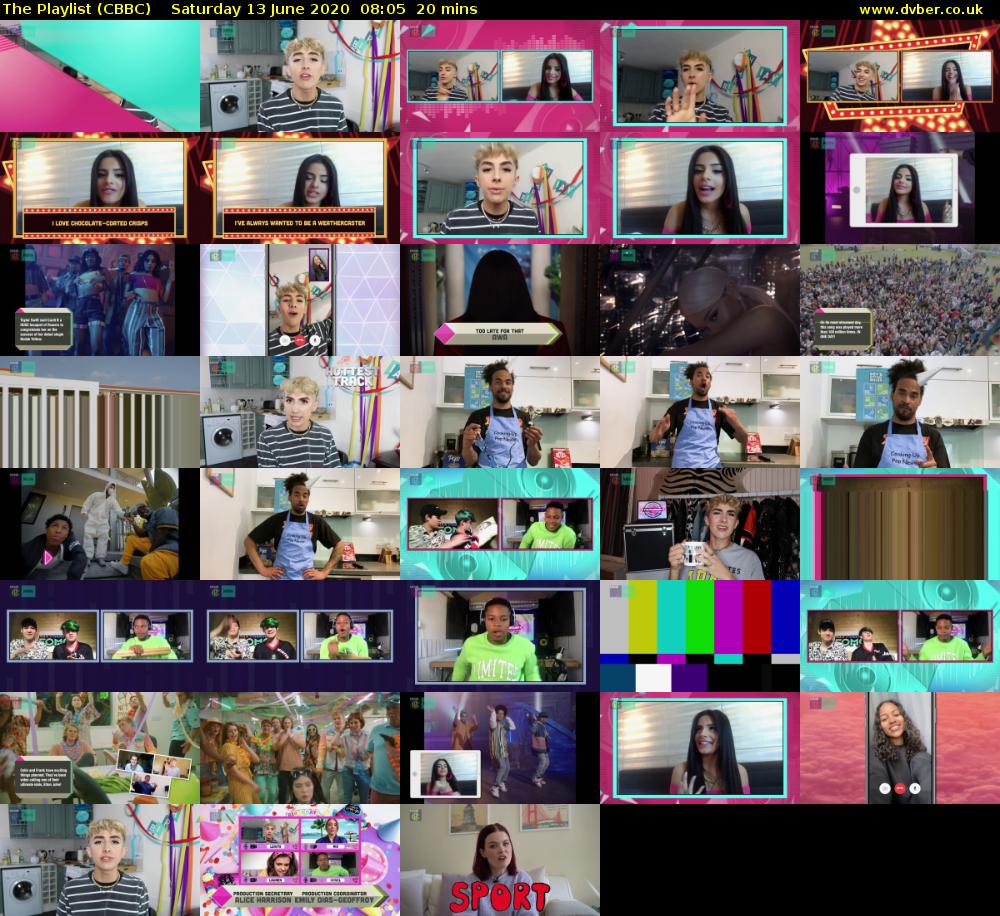 The Playlist (CBBC) Saturday 13 June 2020 08:05 - 08:25