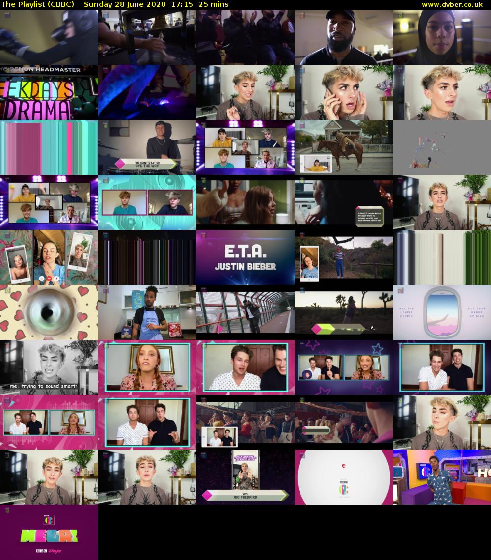 The Playlist (CBBC) Sunday 28 June 2020 17:15 - 17:40