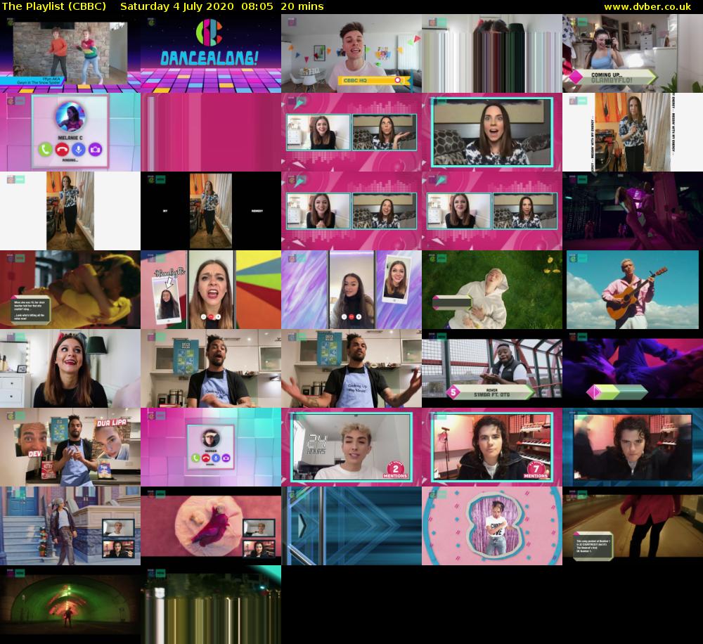 The Playlist (CBBC) Saturday 4 July 2020 08:05 - 08:25