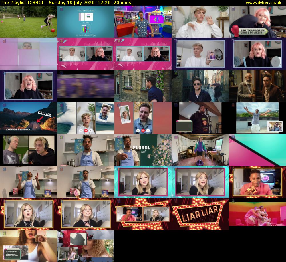 The Playlist (CBBC) Sunday 19 July 2020 17:20 - 17:40