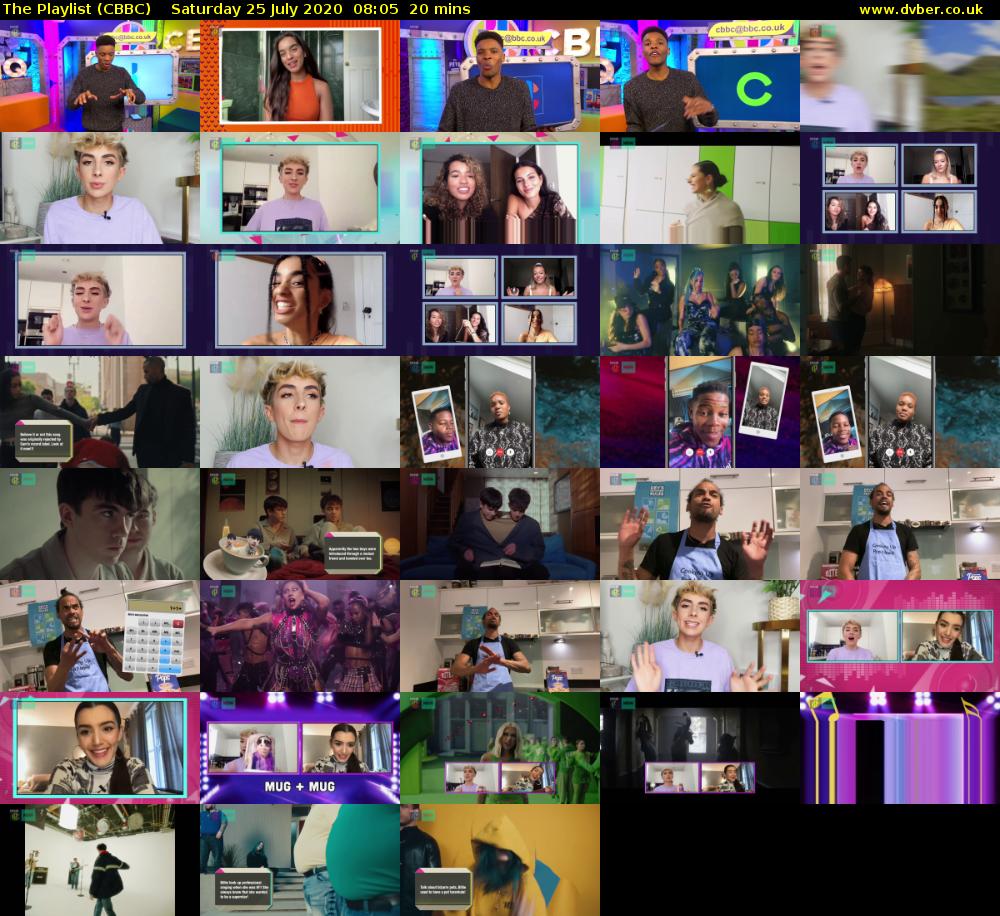 The Playlist (CBBC) Saturday 25 July 2020 08:05 - 08:25
