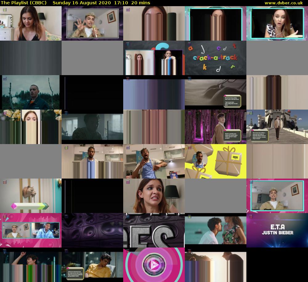 The Playlist (CBBC) Sunday 16 August 2020 17:10 - 17:30