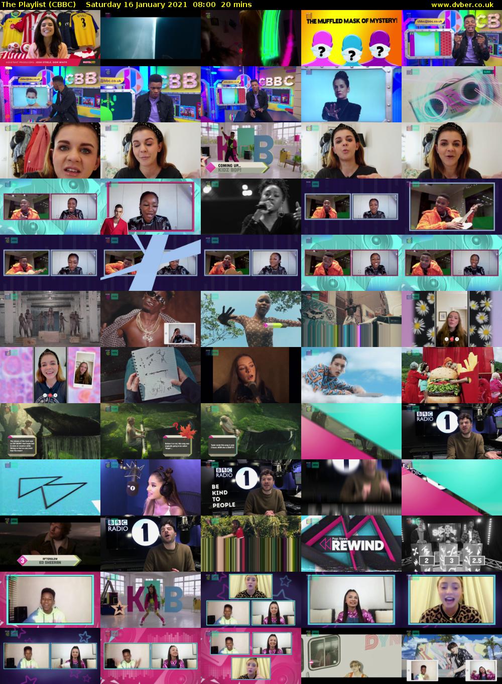 The Playlist (CBBC) Saturday 16 January 2021 08:00 - 08:20