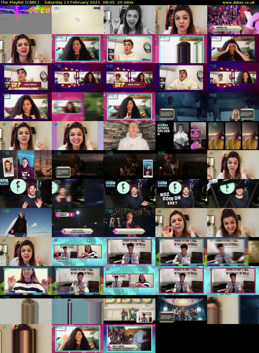 The Playlist (CBBC) Saturday 13 February 2021 08:05 - 08:25