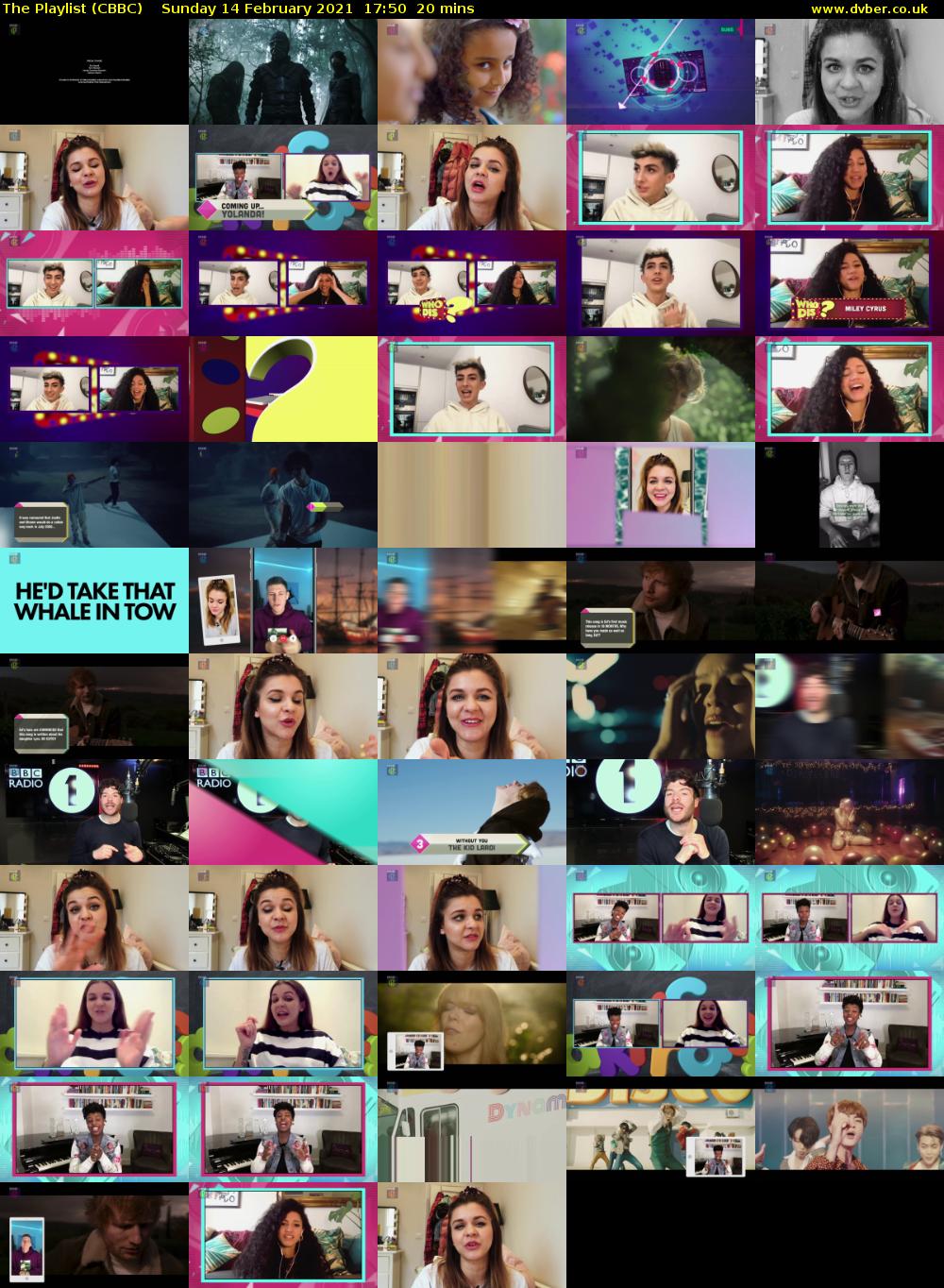 The Playlist (CBBC) Sunday 14 February 2021 17:50 - 18:10