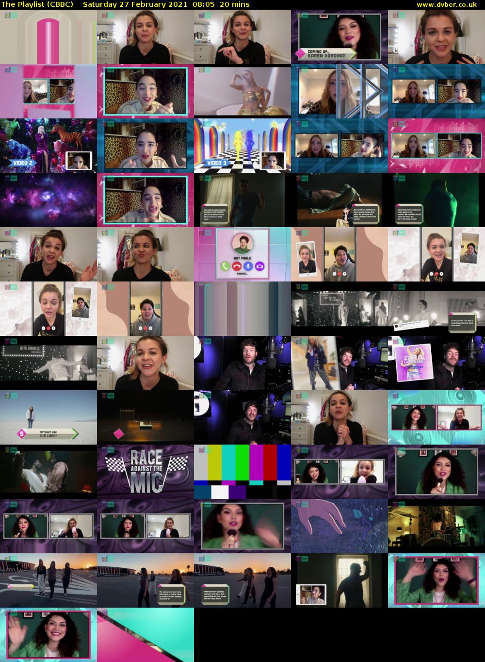 The Playlist (CBBC) Saturday 27 February 2021 08:05 - 08:25