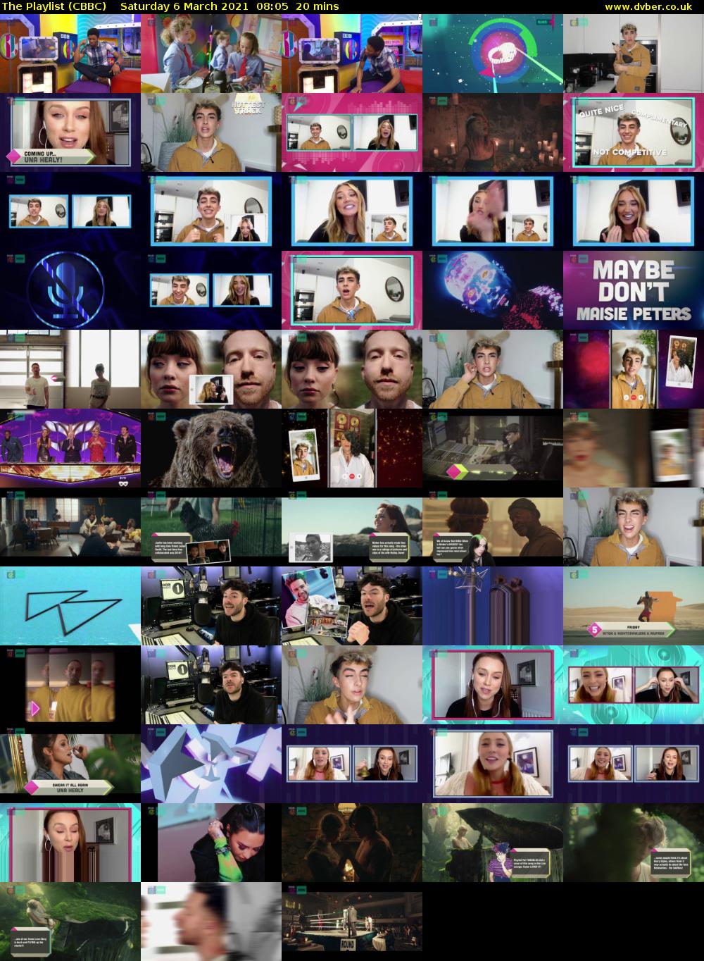 The Playlist (CBBC) Saturday 6 March 2021 08:05 - 08:25