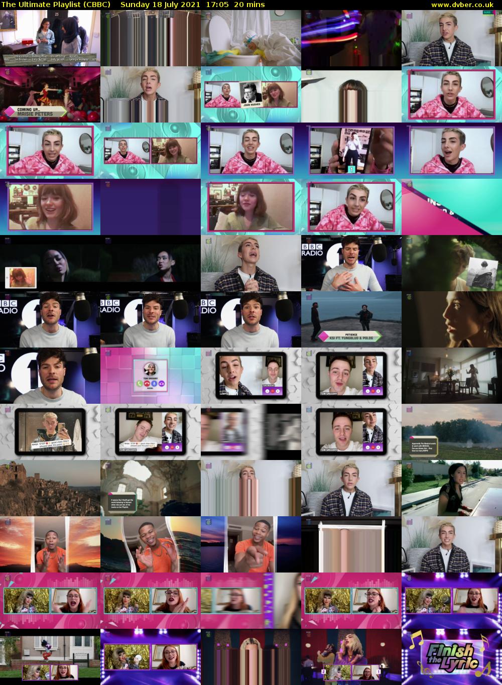 The Ultimate Playlist (CBBC) Sunday 18 July 2021 17:05 - 17:25