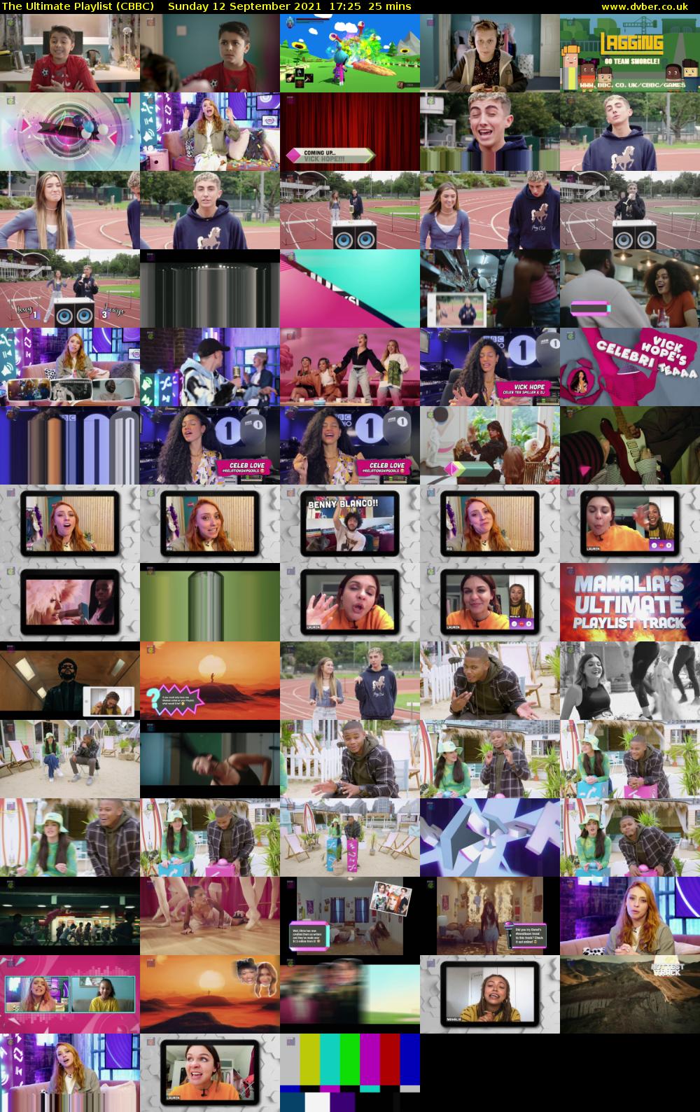 The Ultimate Playlist (CBBC) Sunday 12 September 2021 17:25 - 17:50
