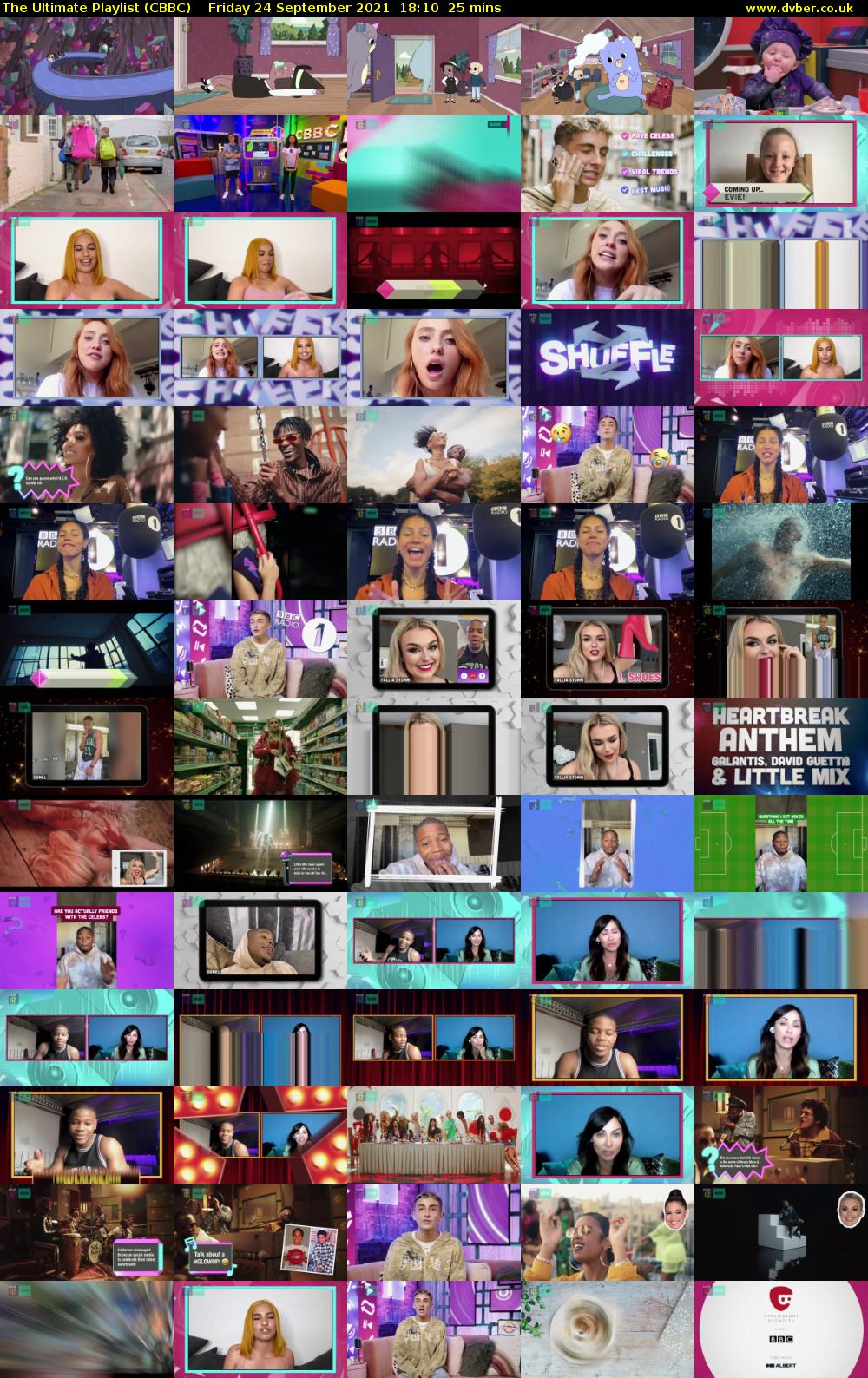 The Ultimate Playlist (CBBC) Friday 24 September 2021 18:10 - 18:35