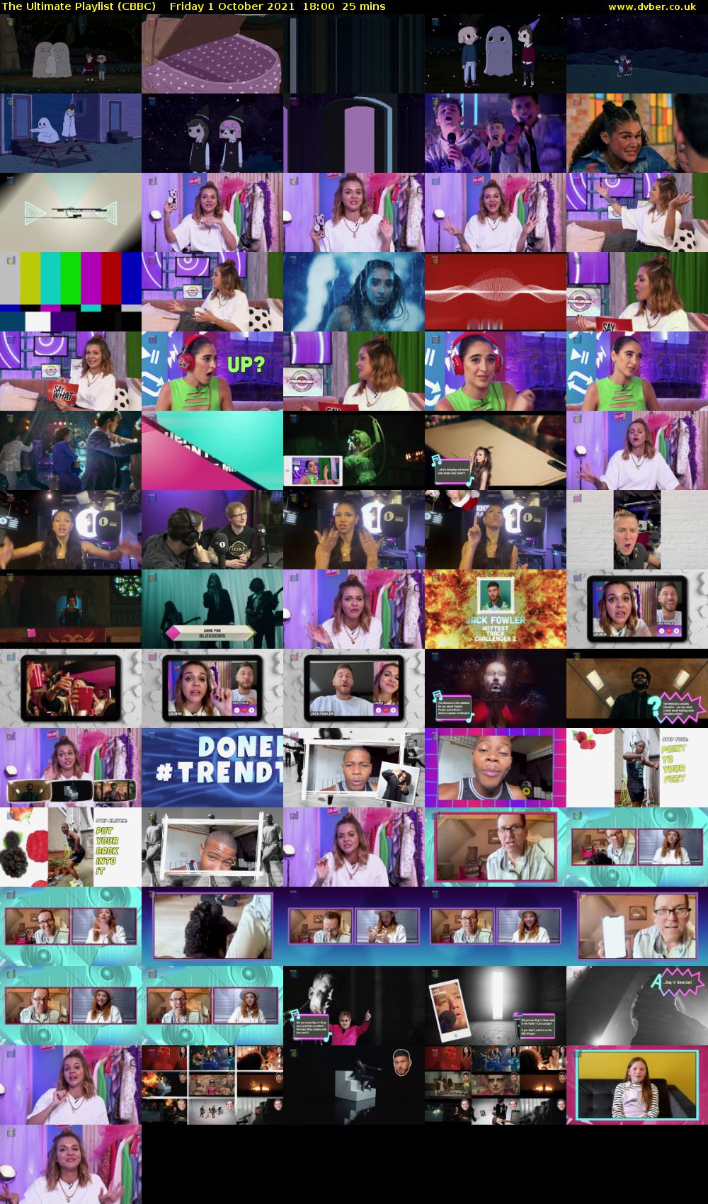 The Ultimate Playlist (CBBC) Friday 1 October 2021 18:00 - 18:25