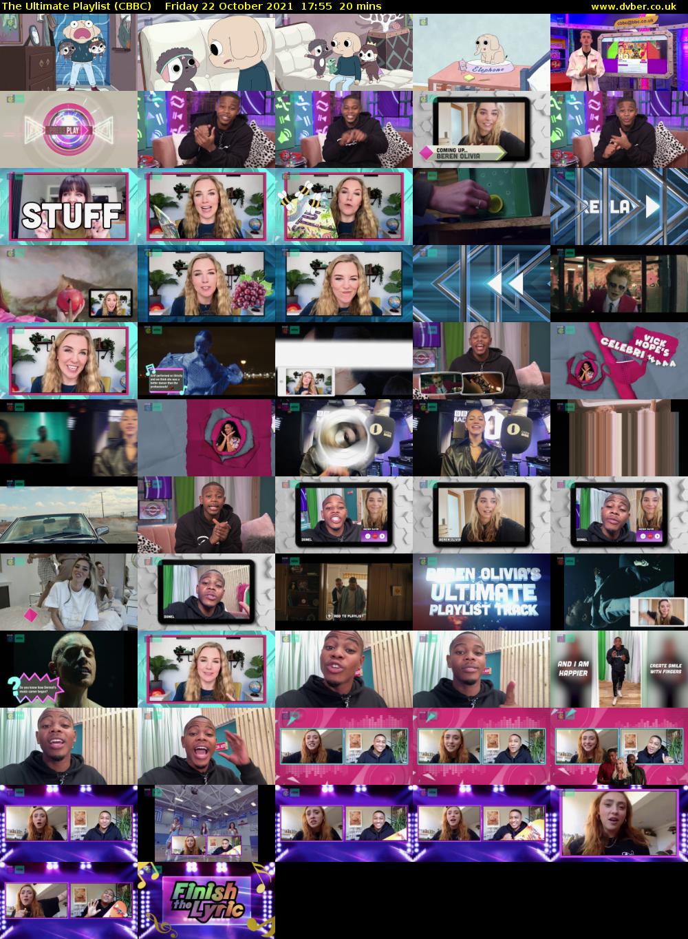 The Ultimate Playlist (CBBC) Friday 22 October 2021 17:55 - 18:15