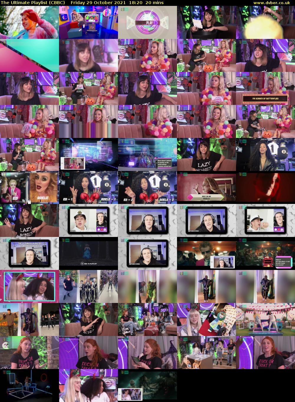 The Ultimate Playlist (CBBC) Friday 29 October 2021 18:20 - 18:40