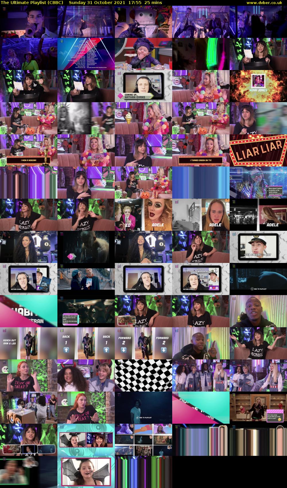 The Ultimate Playlist (CBBC) Sunday 31 October 2021 17:55 - 18:20