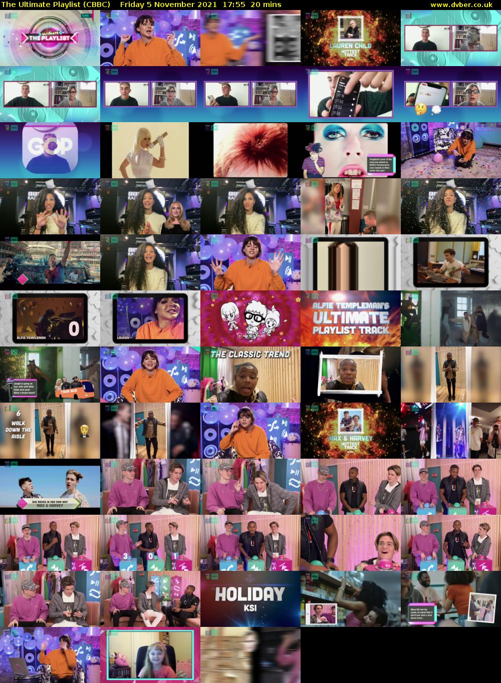 The Ultimate Playlist (CBBC) Friday 5 November 2021 17:55 - 18:15