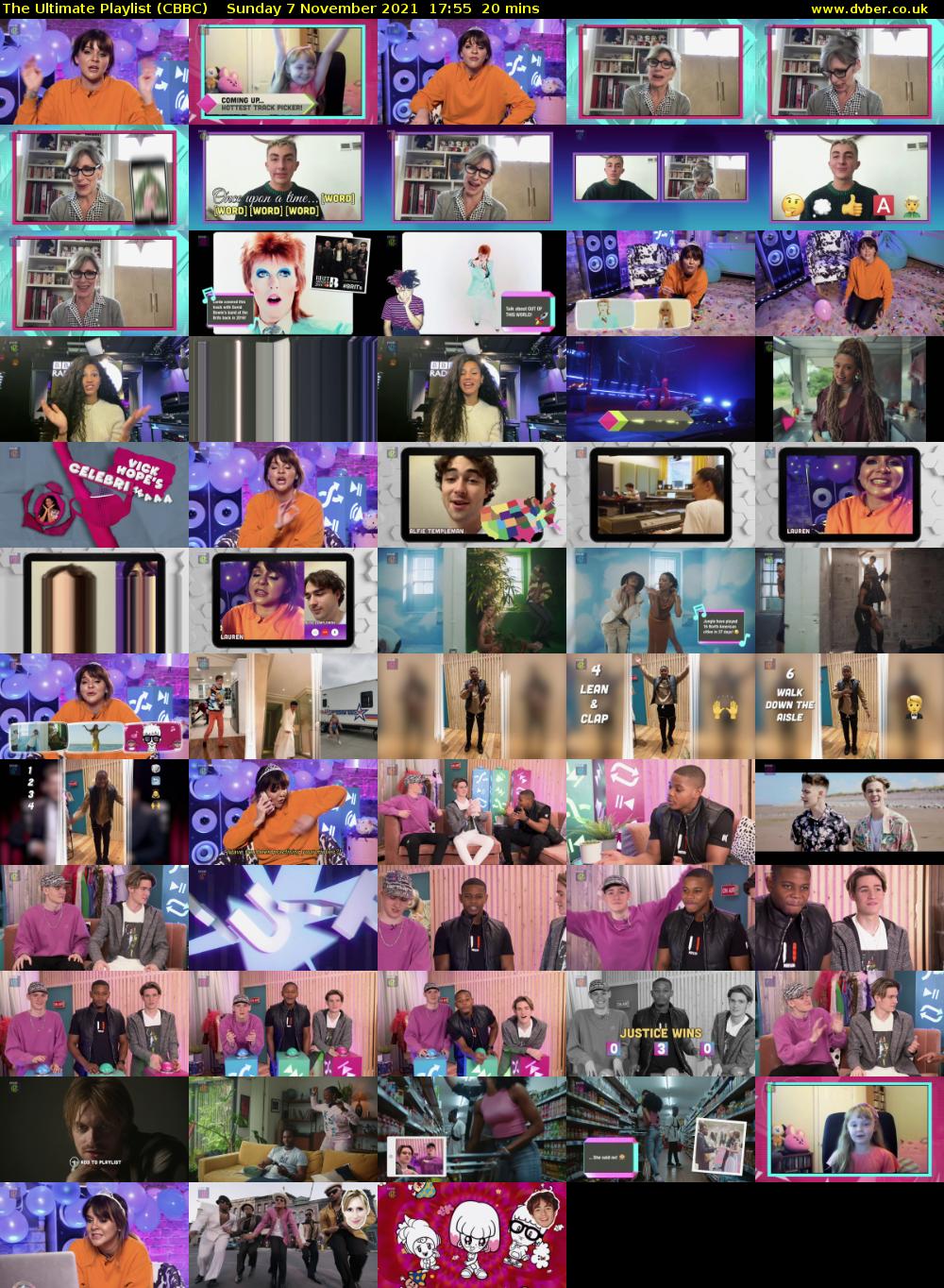 The Ultimate Playlist (CBBC) Sunday 7 November 2021 17:55 - 18:15