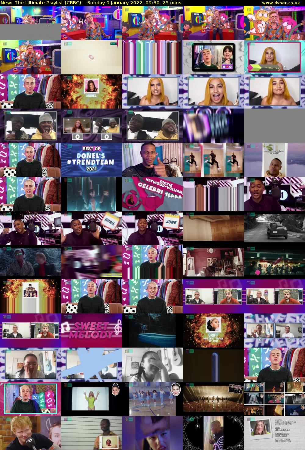 The Ultimate Playlist (CBBC) Sunday 9 January 2022 09:30 - 09:55
