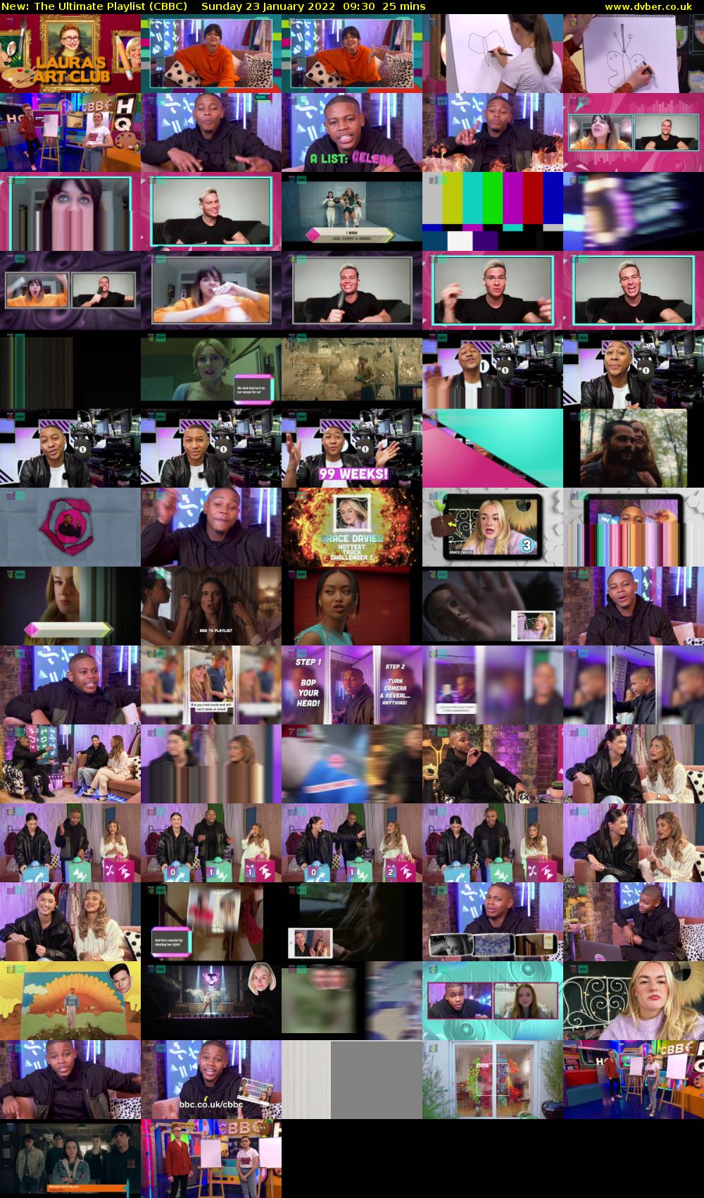 The Ultimate Playlist (CBBC) Sunday 23 January 2022 09:30 - 09:55
