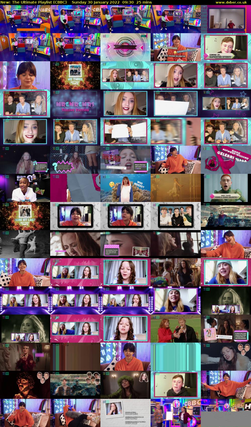 The Ultimate Playlist (CBBC) Sunday 30 January 2022 09:30 - 09:55
