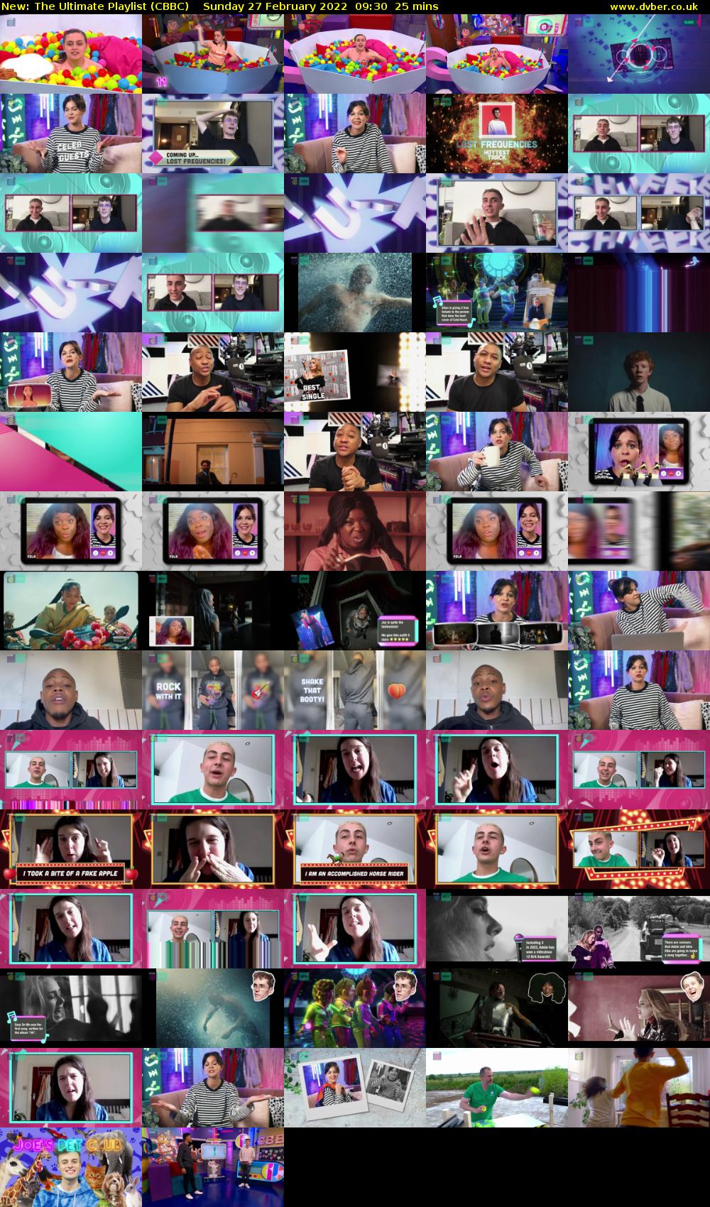The Ultimate Playlist (CBBC) Sunday 27 February 2022 09:30 - 09:55