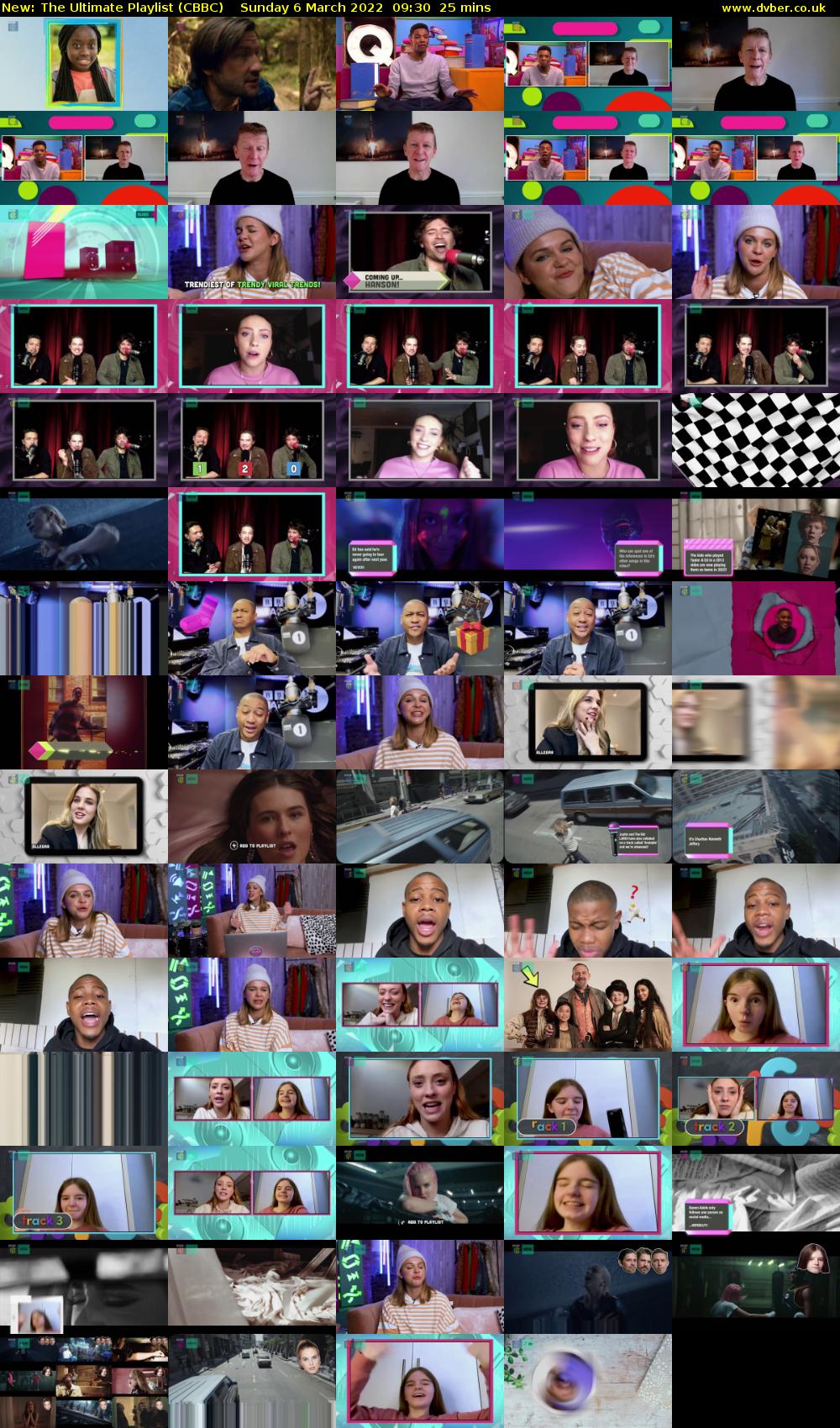 The Ultimate Playlist (CBBC) Sunday 6 March 2022 09:30 - 09:55