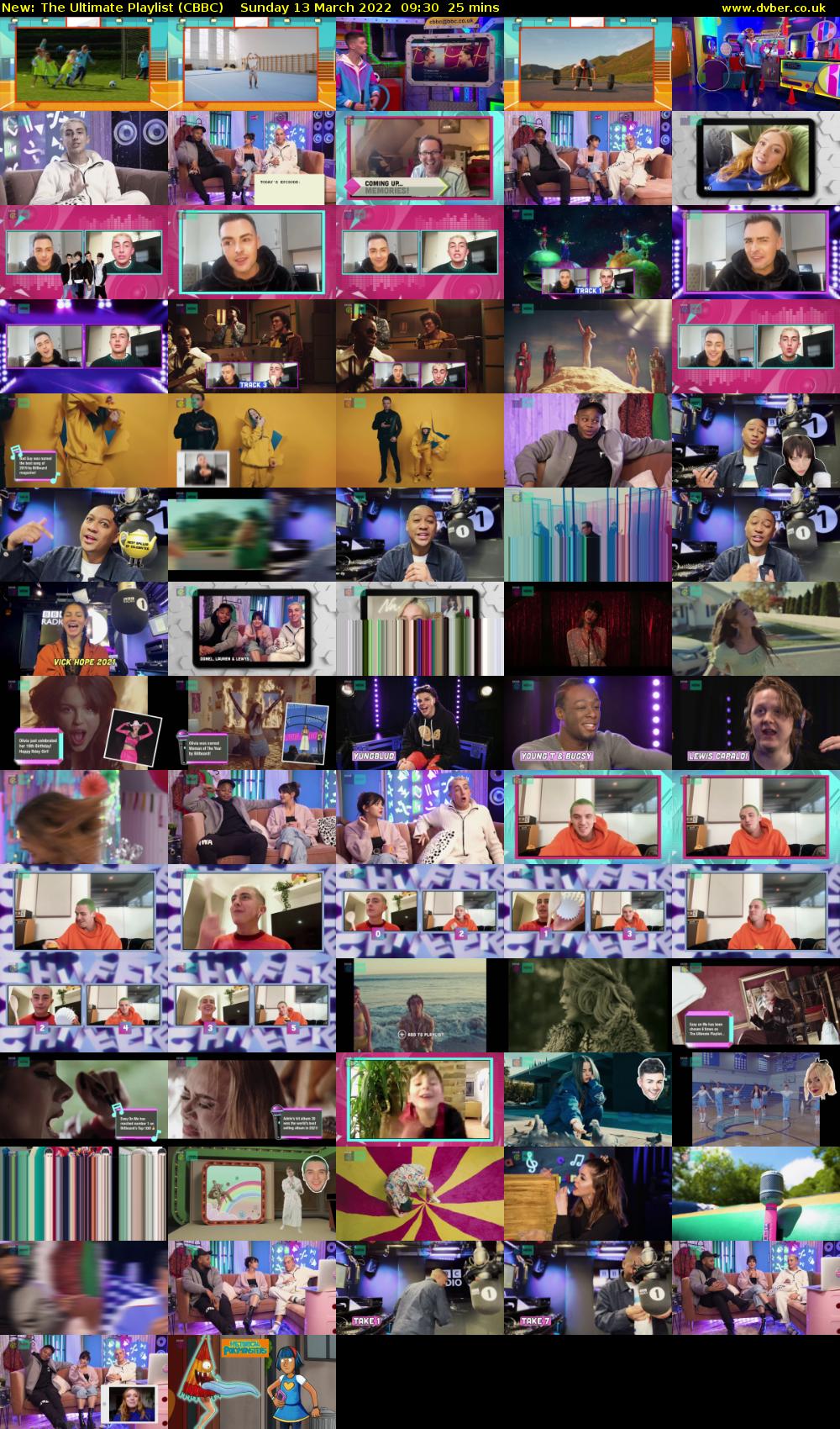 The Ultimate Playlist (CBBC) Sunday 13 March 2022 09:30 - 09:55