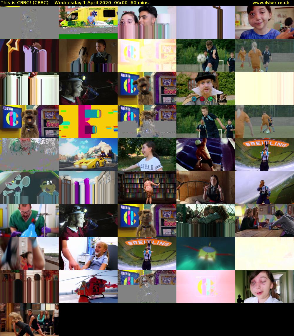 This is CBBC! (CBBC) Wednesday 1 April 2020 06:00 - 07:00