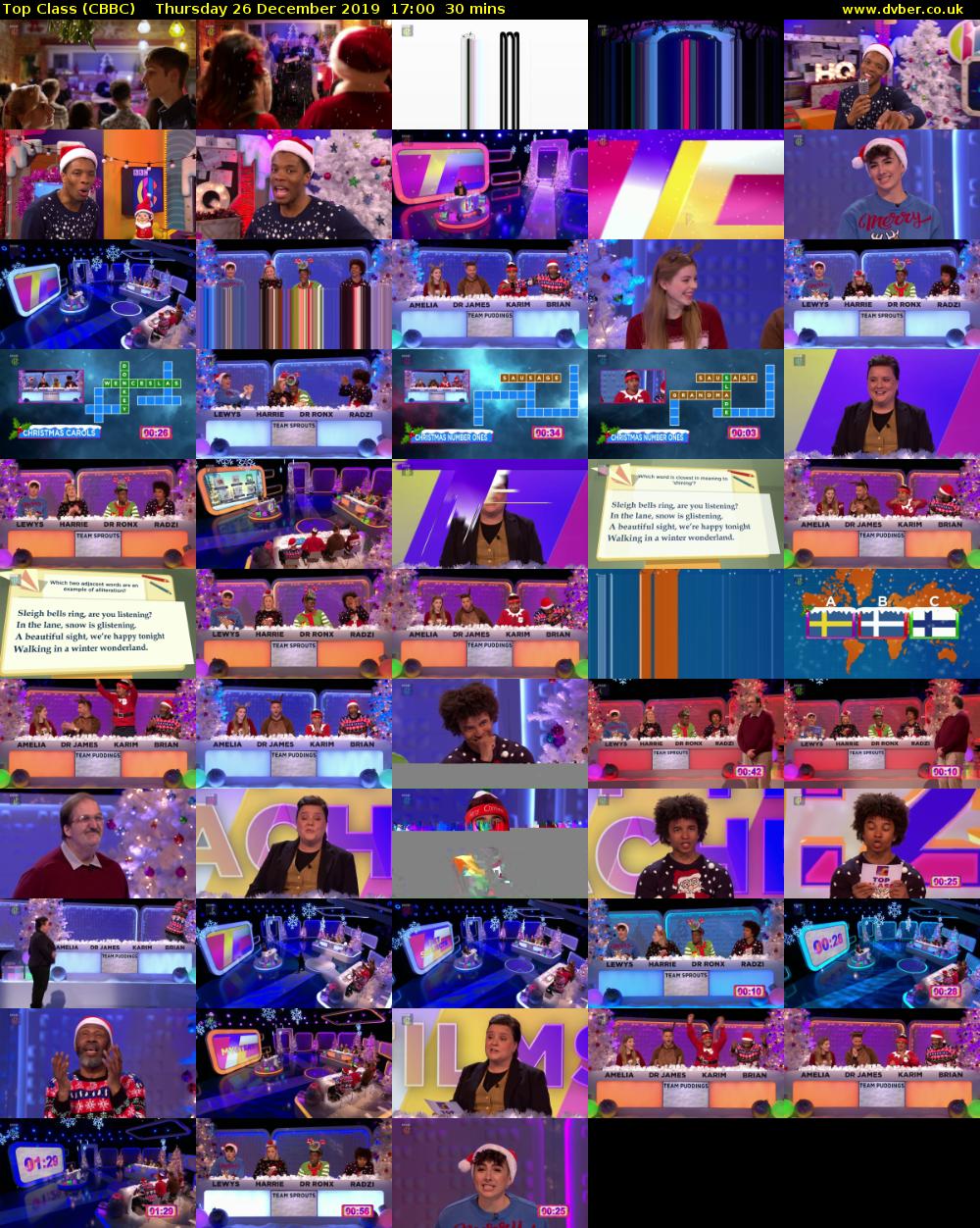Top Class (CBBC) Thursday 26 December 2019 17:00 - 17:30