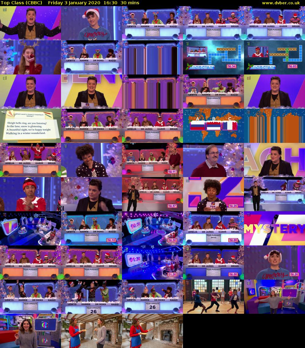 Top Class (CBBC) Friday 3 January 2020 16:30 - 17:00
