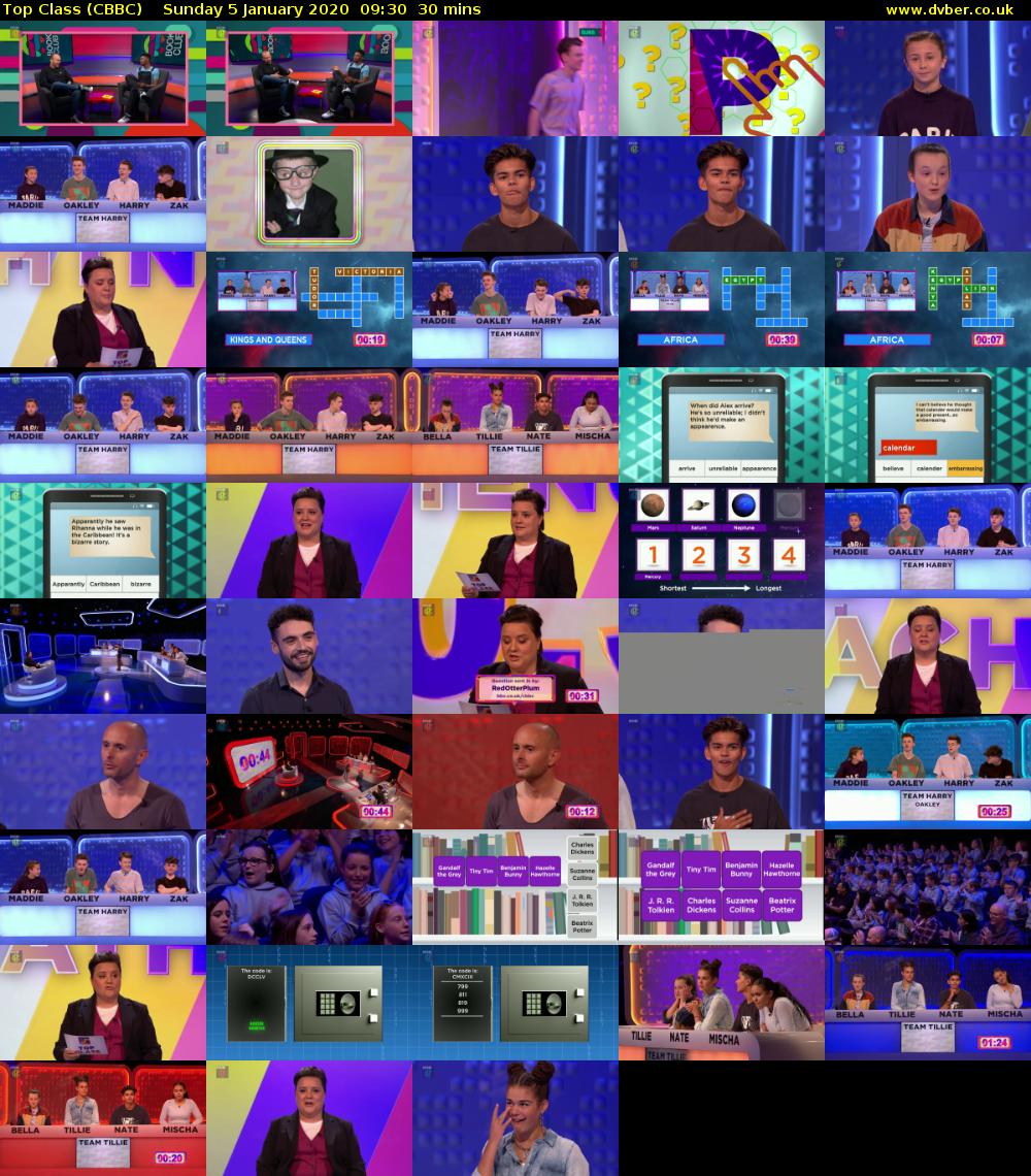 Top Class (CBBC) Sunday 5 January 2020 09:30 - 10:00