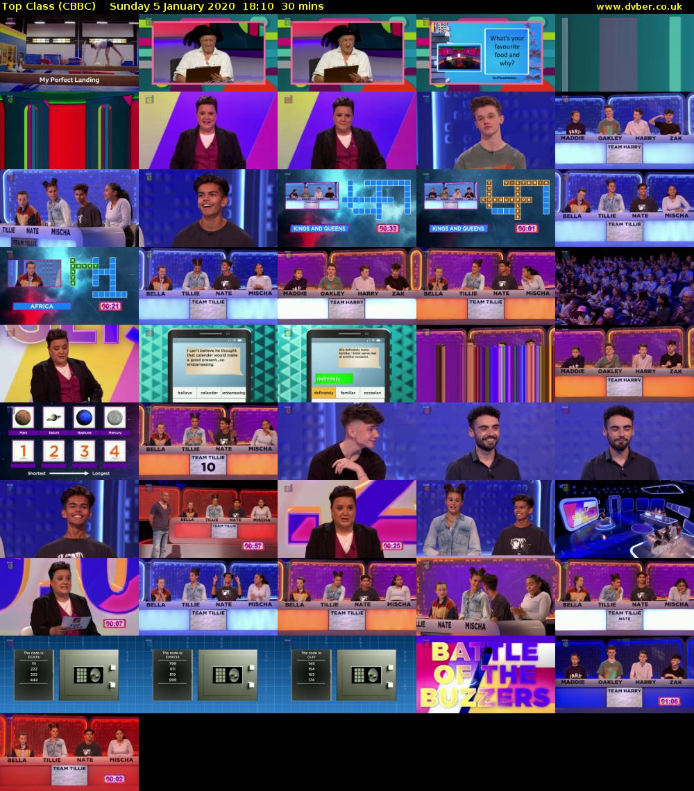 Top Class (CBBC) Sunday 5 January 2020 18:10 - 18:40