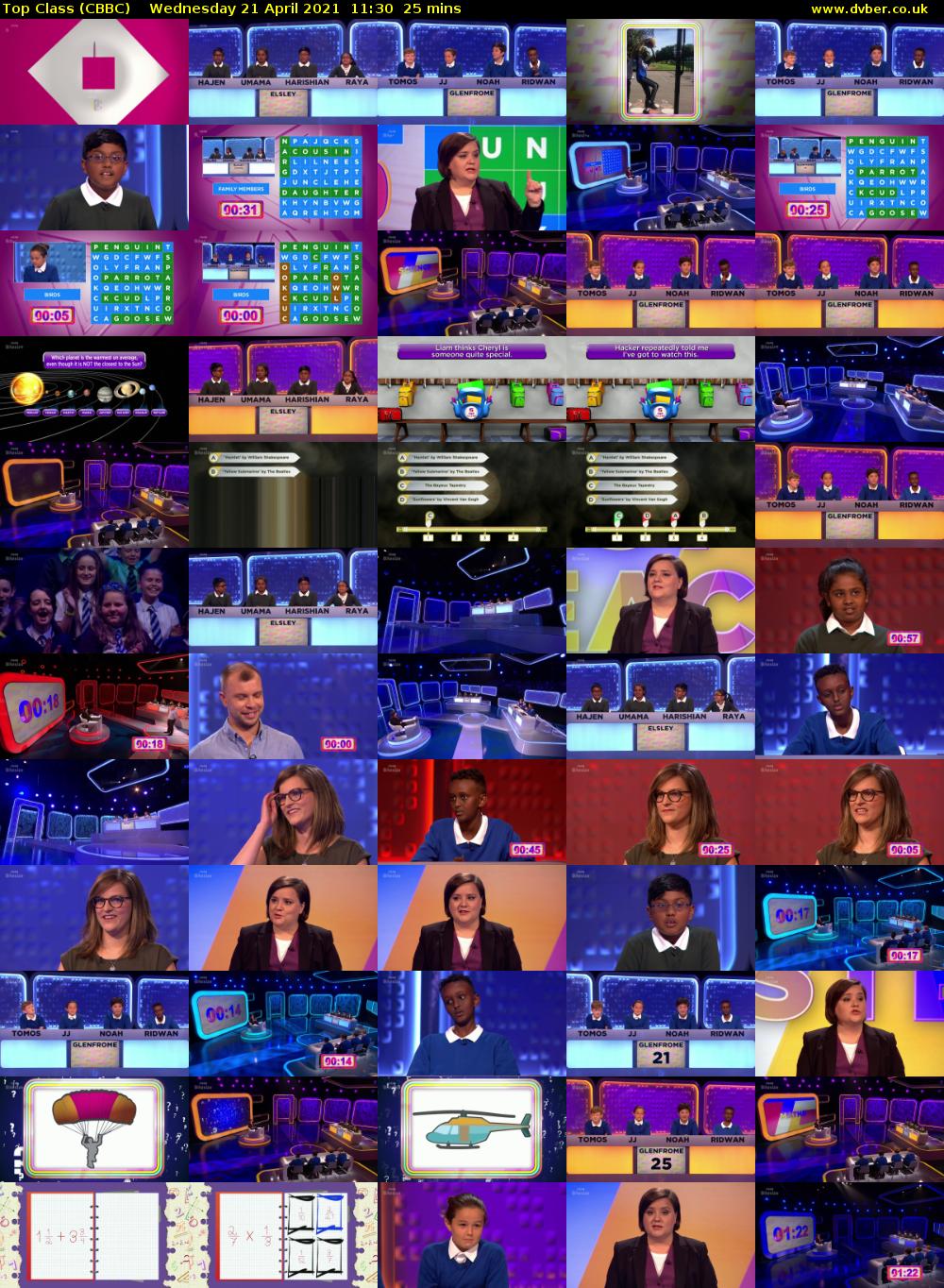 Top Class (CBBC) Wednesday 21 April 2021 11:30 - 11:55