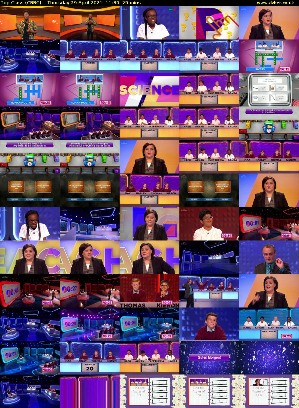 Top Class (CBBC) Thursday 29 April 2021 11:30 - 11:55