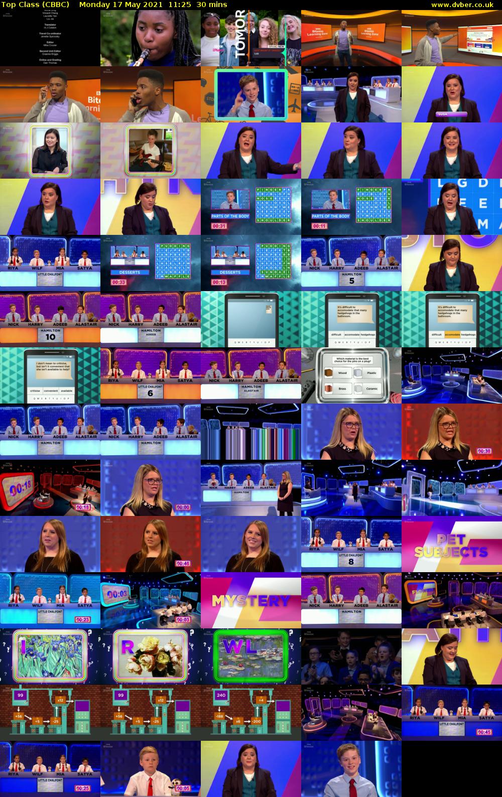 Top Class (CBBC) Monday 17 May 2021 11:25 - 11:55