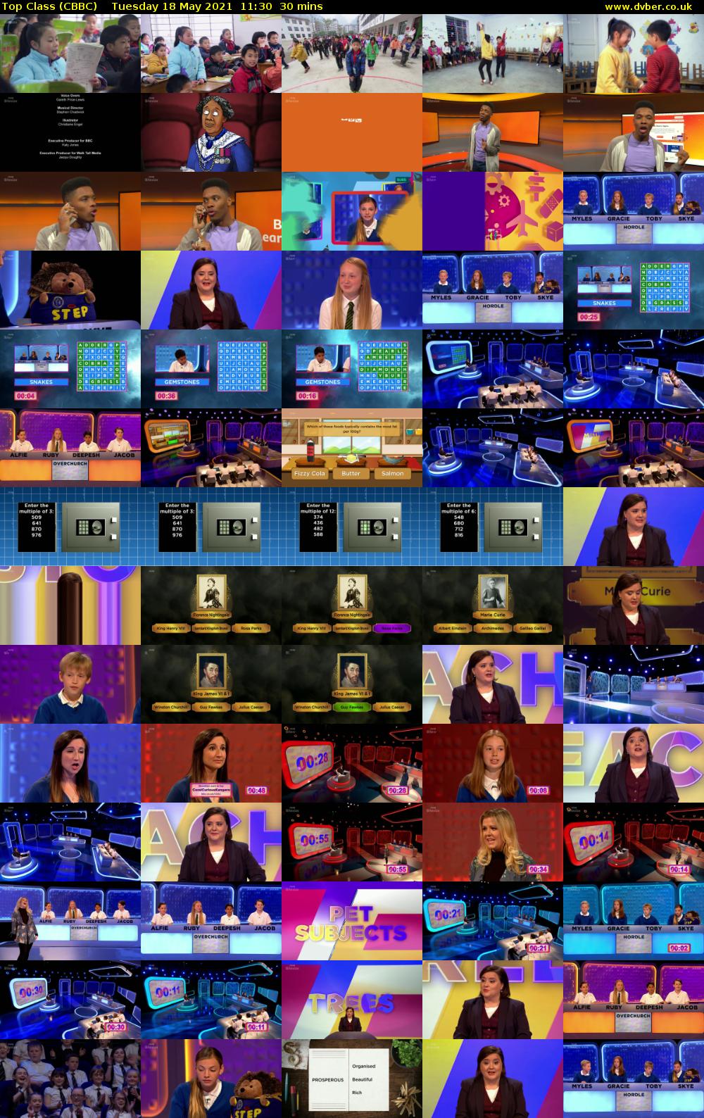 Top Class (CBBC) Tuesday 18 May 2021 11:30 - 12:00