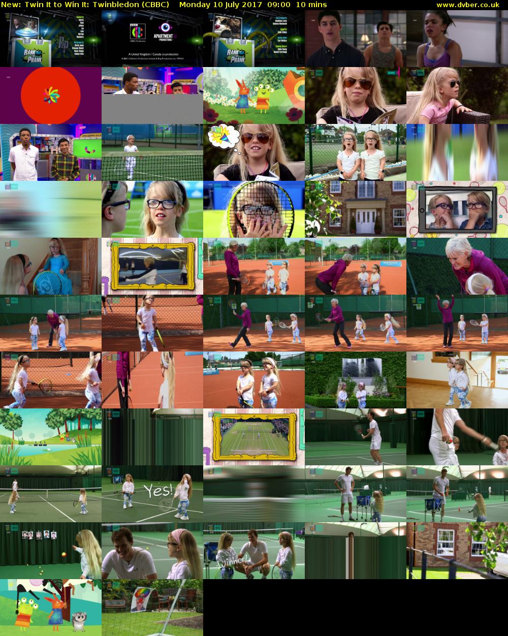 Twin It to Win It: Twinbledon (CBBC) Monday 10 July 2017 09:00 - 09:10